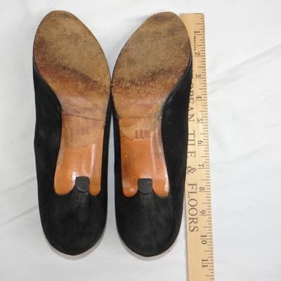 Black Suede Pumps Classic Pointed Toe High Heel Shoes Size 9AA - Thumbnail 12