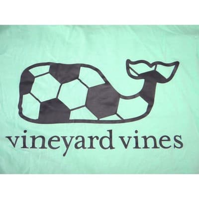 Vineyard Vines Mens L Soccer Whale Long Sleeve Pocket T-Shirt Mint Green - Thumbnail 5