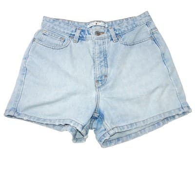 Vintage Y2K Tommy Hilfiger Light Wash Denim High Waisted Shorts Womens Size 8