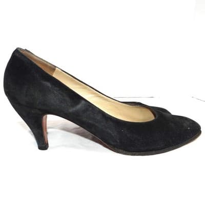 Black Suede Pumps Classic Pointed Toe High Heel Shoes Size 9AA - Thumbnail 3