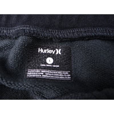 Hurley Black Jogger Sweatpants Athletic Lounge Drawstring Zipper Pockets Size L - Thumbnail 2