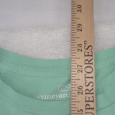 Vineyard Vines Mens L Soccer Whale Long Sleeve Pocket T-Shirt Mint Green - Thumbnail 7