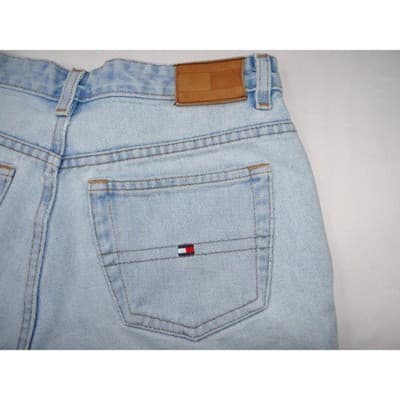 Vintage Y2K Tommy Hilfiger Light Wash Denim High Waisted Shorts Womens Size 8 - Thumbnail 5