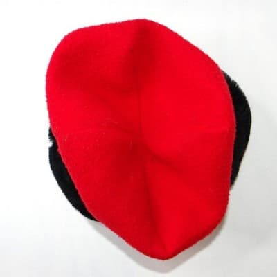 Vintage Kathleen for Sweet Herb Red Fleece Hat and Scarf Set Black Trim - Thumbnail 5