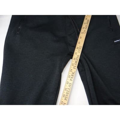 Hurley Black Jogger Sweatpants Athletic Lounge Drawstring Zipper Pockets Size L - Thumbnail 5