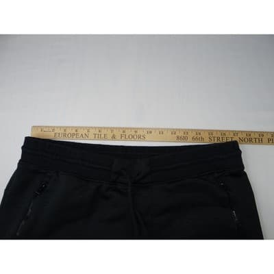 Hurley Black Jogger Sweatpants Athletic Lounge Drawstring Zipper Pockets Size L - Thumbnail 6