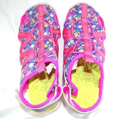 Lands End Youth 6M Girls Sport Sandals Pink Floral Holographic Water Shoes - Thumbnail 6