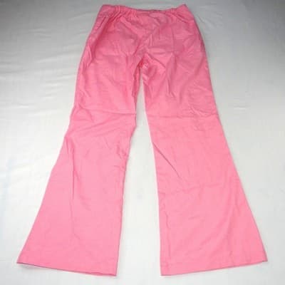 Malibu Doc Pink Wide Leg Scrub Pants Women TXS Elastic Waist Flare Tall - Thumbnail 3