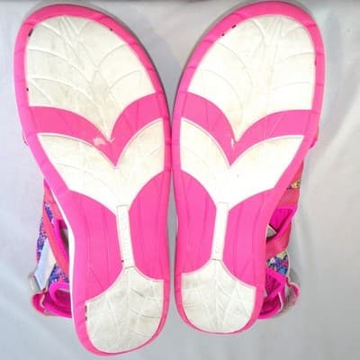 Lands End Youth 6M Girls Sport Sandals Pink Floral Holographic Water Shoes - Thumbnail 7