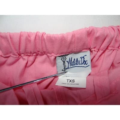 Malibu Doc Pink Wide Leg Scrub Pants Women TXS Elastic Waist Flare Tall - Thumbnail 2