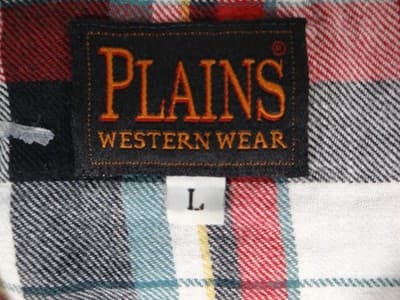 Plains Western Wear Plaid Button-Up Shirt Size Large - Thumbnail 4