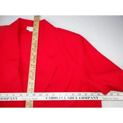 ALICE STUART Red Textured Blazer Jacket Button Front Women's Large - Thumbnail 7
