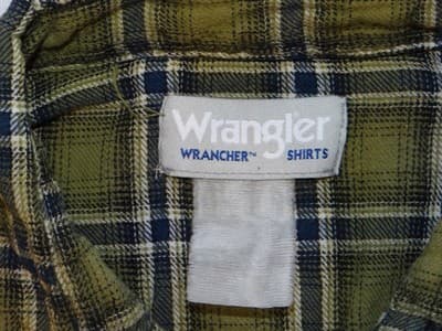 Men's Olive Green Plaid Casual Shirt with Snap Buttons - Thumbnail 6