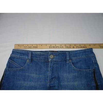 Y2K Vintage Roxy Womens Denim Shorts Blue Zip Pockets Size 9 - Thumbnail 2