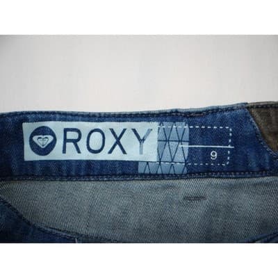 Y2K Vintage Roxy Womens Denim Shorts Blue Zip Pockets Size 9 - Thumbnail 5