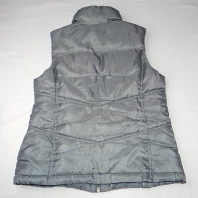 Merona Womens Gray Puffer Vest Quilted Stand Collar Full Zip Size S - Thumbnail 5