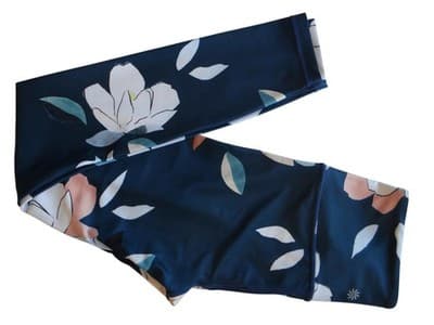 Floral High-Waisted Leggings by OAILA - Navy Blue - Thumbnail 2