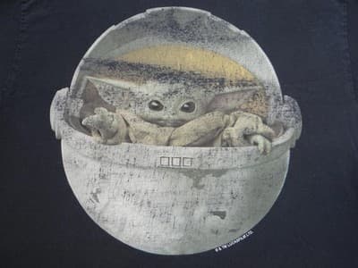 Baby Yoda Graphic T-Shirt - Black - Thumbnail 3