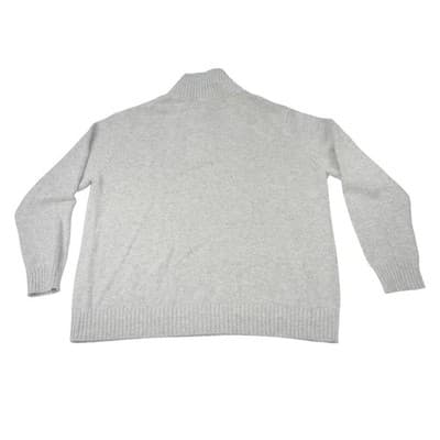Lands End Mens Gray Mock Neck Button Quarter Zip Sweater XXL 50-52 - Thumbnail 3