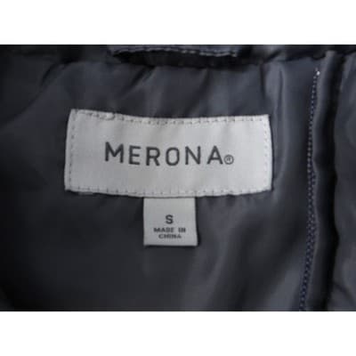 Merona Womens Gray Puffer Vest Quilted Stand Collar Full Zip Size S - Thumbnail 2