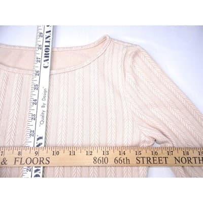 Womens Long Sleeve Textured Knit Mini Dress Cream S - Thumbnail 4