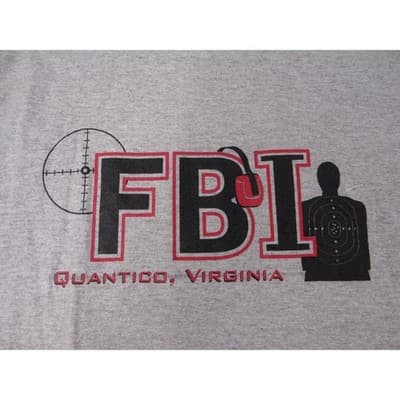 FBI Quantico Virginia Graphic T Shirt Grey Hanes Authentic Size L - Thumbnail 2