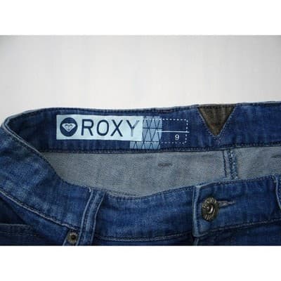 Y2K Vintage Roxy Womens Denim Shorts Blue Zip Pockets Size 9 - Thumbnail 4