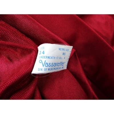 Vintage 2 pc Red Satin Nightgown Slip Loungewear Size 34 S Made in USA - Thumbnail 5
