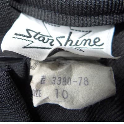 Star Shine Vintage Black Ruffle Collar Puff Shoulder Blazer Jacket Size 10 - Thumbnail 2