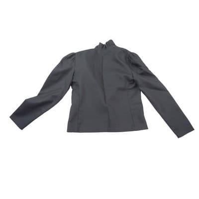 Star Shine Vintage Black Ruffle Collar Puff Shoulder Blazer Jacket Size 10 - Thumbnail 3