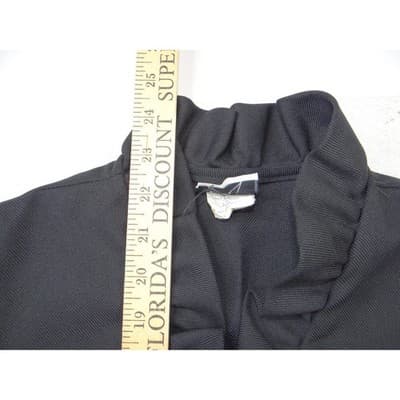 Star Shine Vintage Black Ruffle Collar Puff Shoulder Blazer Jacket Size 10 - Thumbnail 6