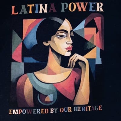 Latina Power Graphic T-Shirt XL Black Gildan Heavy Cotton - Thumbnail 2