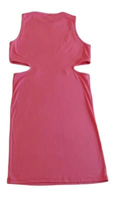 Trendy Cut-Out Pink Dress - Size L - Thumbnail 4