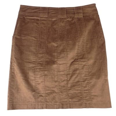 Cache Womens Brown Corduroy Utility Mini Skirt Size 8 Front Flap Pockets Stretch - Thumbnail 4