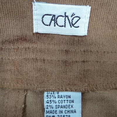 Cache Womens Brown Corduroy Utility Mini Skirt Size 8 Front Flap Pockets Stretch - Thumbnail 2