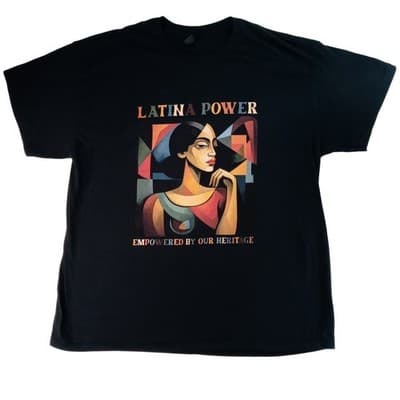 Latina Power Graphic T-Shirt XL Black Gildan Heavy Cotton