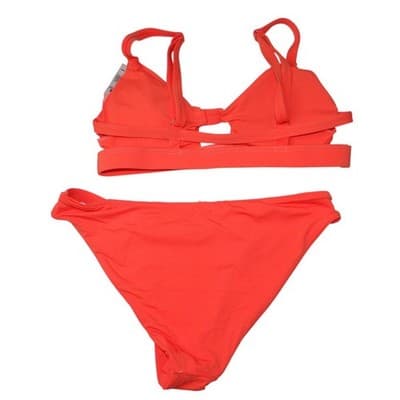 TiniBikini Coral Cutout Triangle Bikini Swimsuit Set Women Size S - Thumbnail 2