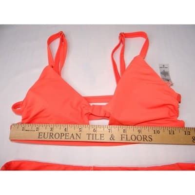TiniBikini Coral Cutout Triangle Bikini Swimsuit Set Women Size S - Thumbnail 8