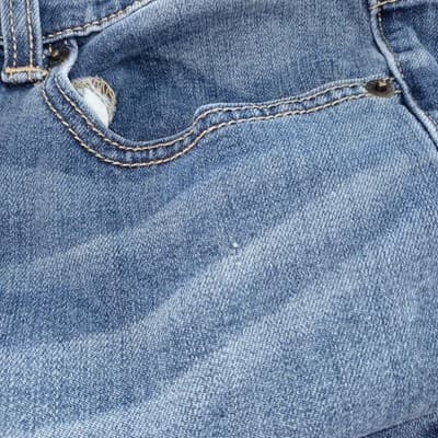 Gap Straight Crop Jeans Medi Wash Denim Cuffed Pants Women's Size 16 33 - Thumbnail 3