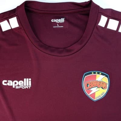 Capelli Sport Mens Burgundy Soccer Jersey Charges SC Short Sleeve | L - Thumbnail 2