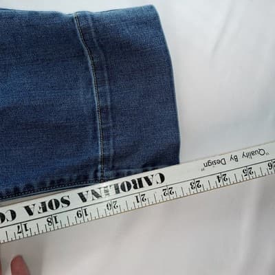 Gap Straight Crop Jeans Medi Wash Denim Cuffed Pants Women's Size 16 33 - Thumbnail 7
