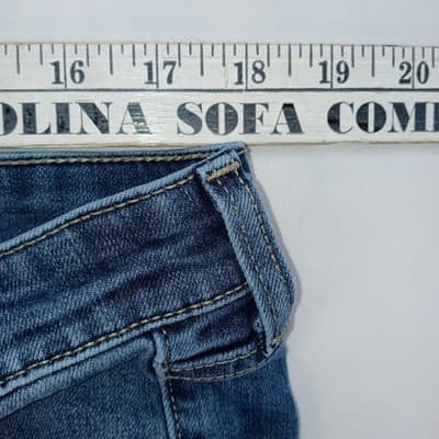 Gap Straight Crop Jeans Medi Wash Denim Cuffed Pants Women's Size 16 33 - Thumbnail 6