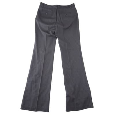 Worthington Modern Fit Pinstripe Wide Leg Work Dress Pants Black Grey Women Sz 6 - Thumbnail 3