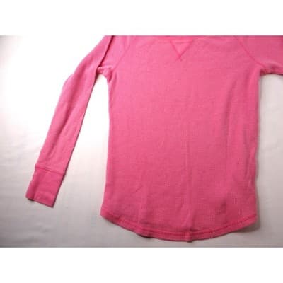Faded Glory Pink Waffle Knit Long Sleeve Thermal Shirt Top Girls Size S 4-6 - Thumbnail 4