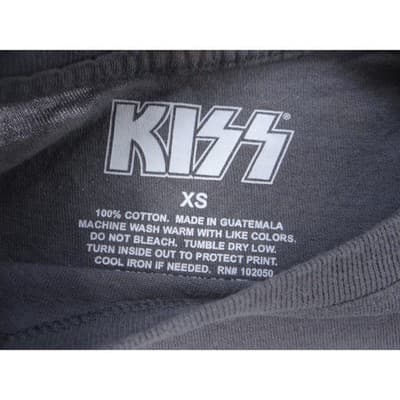 KISS Band Rock T Shirt Charcoal Gray Graphic Print XS - Thumbnail 2