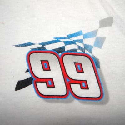 Autographed Vintage Michael Waltrip NASCAR 99 Just For Men T-Shirt White Large - Thumbnail 5