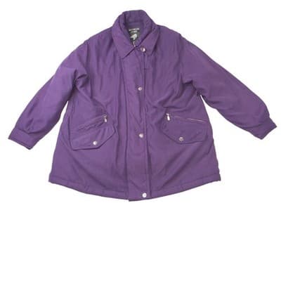 Bromley Sport Womens Purple Quilted Lined Jacket Size L Thermoloft Winter Coat