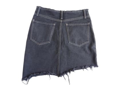 Forever 21 Distressed Black Denim Skirt - Thumbnail 3
