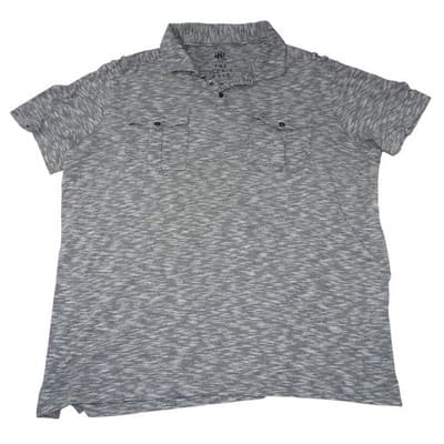 Rock & Republic Mens XL Heather Gray The Iconic Polo Shirt Short Sleeve