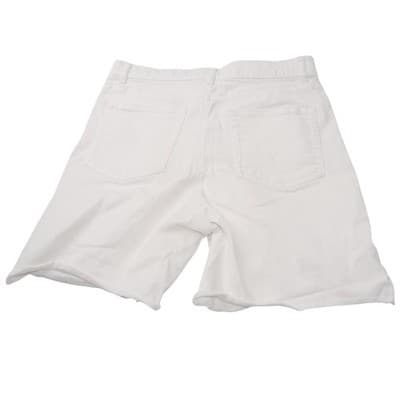 Free Assembly Womens White Longline Denim Shorts Raw Hem Size 14 - Thumbnail 3